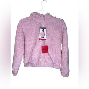 Mondetta pink youth 1/2 zip sherpa sweater size m 10/12